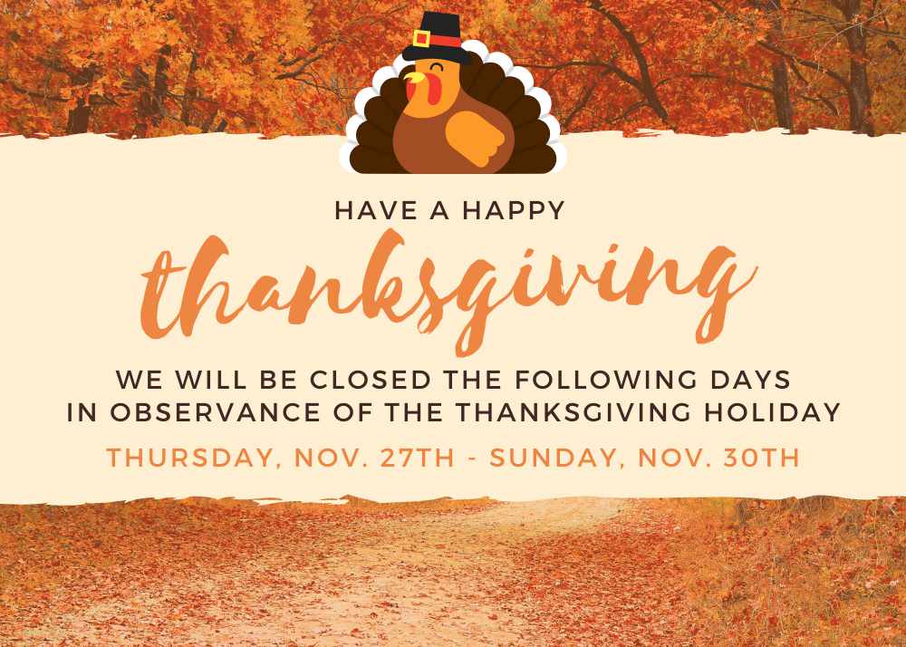 Thanksgiving Hours